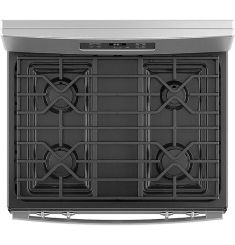 GE - 30 in. Wide 4 Burners 4.8 Cu. Ft. Freestanding Gas Range - Stainless Steel
