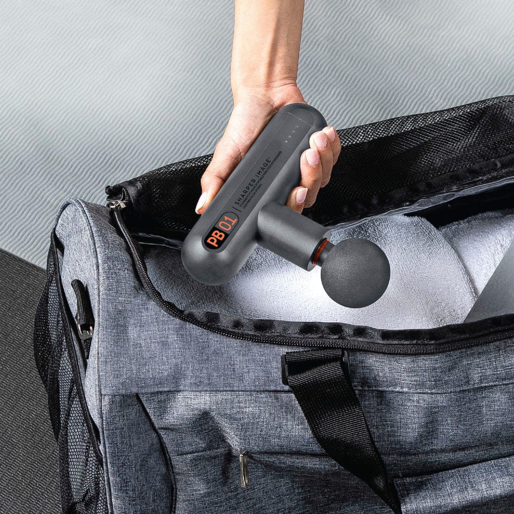 Sharper Image - Powerboost Move Deep Tissue Travel Percussion Massager - Gray