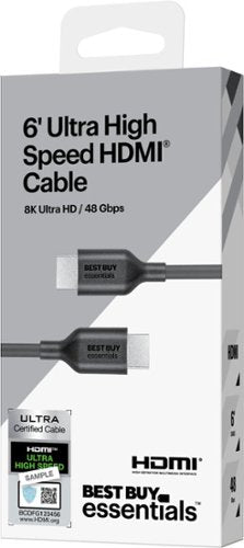 Best Buy essentials™ - 6' 8K Ultra High Speed HDMI 2.1 Certified Cable - Black
