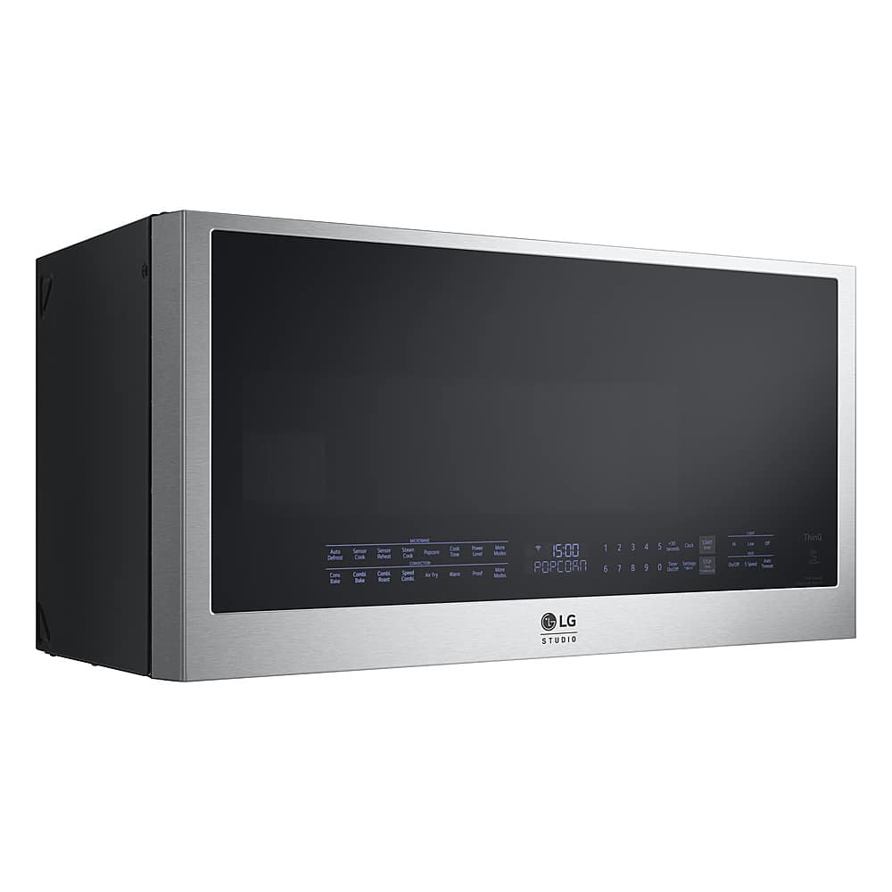 LG - STUDIO 1.7 Cu. Ft. Convection Over-the-Range Smart Microwave with Sensor Cooking and Air Fry - Stainless Steel