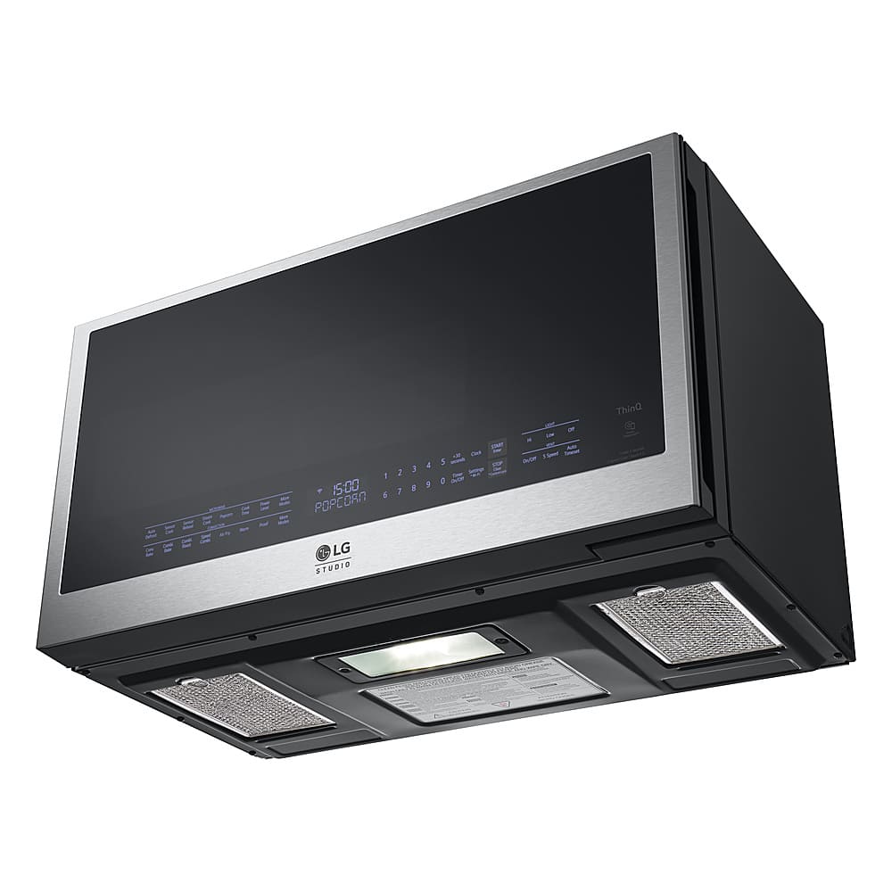 LG - STUDIO 1.7 Cu. Ft. Convection Over-the-Range Smart Microwave with Sensor Cooking and Air Fry - Stainless Steel