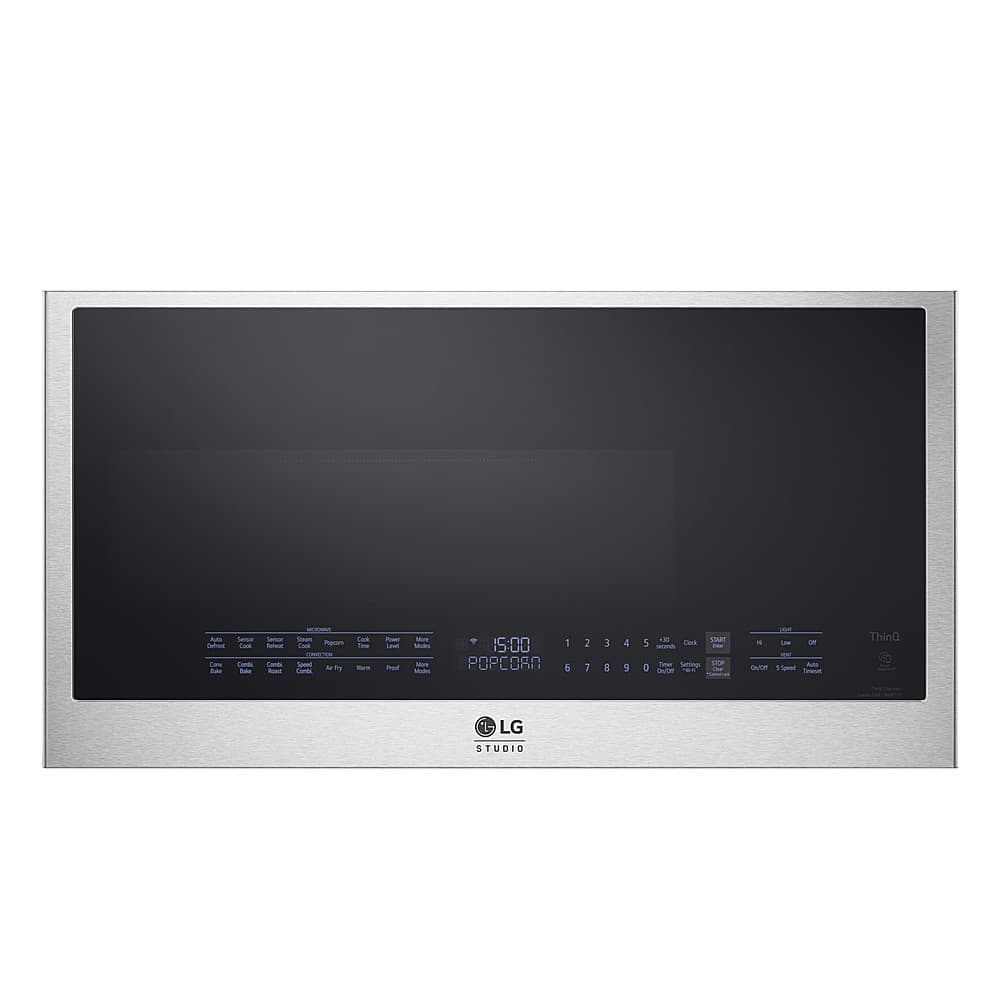 LG - STUDIO 1.7 Cu. Ft. Convection Over-the-Range Smart Microwave with Sensor Cooking and Air Fry - Stainless Steel