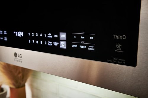 LG - STUDIO 1.7 Cu. Ft. Convection Over-the-Range Smart Microwave with Sensor Cooking and Air Fry - Stainless Steel