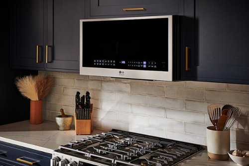 LG - STUDIO 1.7 Cu. Ft. Convection Over-the-Range Smart Microwave with Sensor Cooking and Air Fry - Stainless Steel
