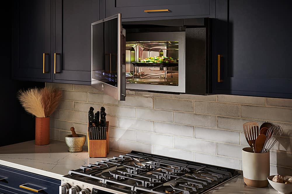 LG - STUDIO 1.7 Cu. Ft. Convection Over-the-Range Smart Microwave with Sensor Cooking and Air Fry - Stainless Steel