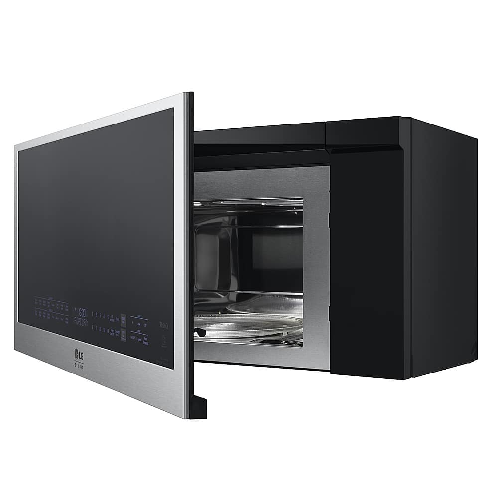 LG - STUDIO 1.7 Cu. Ft. Convection Over-the-Range Smart Microwave with Sensor Cooking and Air Fry - Stainless Steel