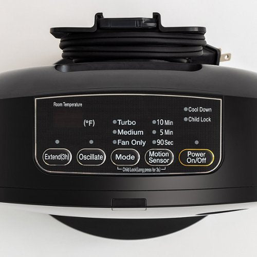 WOOZOO - Oscillating Fan w/ Motion Sensor Portable Electric Space Heater - Black