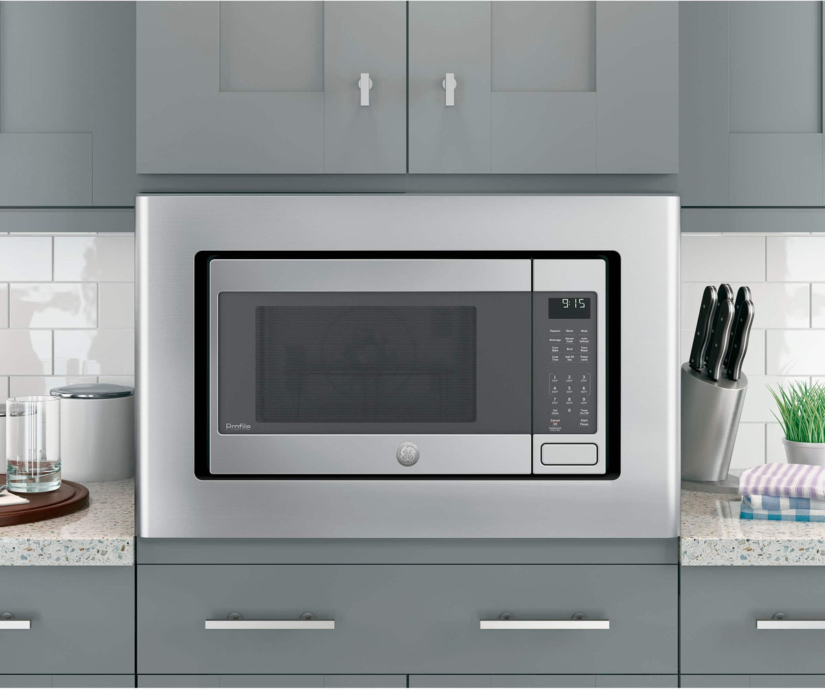 GE Profile - 1.5 Cu.Ft. Convection Countertop Microwave with Sensor Cooking and Scan to Cook Technology - Stainless Steel