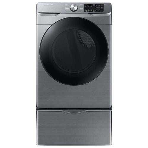 Samsung - 7.5 Cu. Ft. Stackable Smart Gas Dryer with Steam Sanitize+ - Platinum