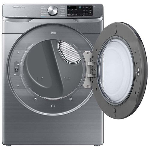 Samsung - 7.5 Cu. Ft. Stackable Smart Gas Dryer with Steam Sanitize+ - Platinum