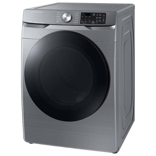 Samsung - 7.5 Cu. Ft. Stackable Smart Gas Dryer with Steam Sanitize+ - Platinum
