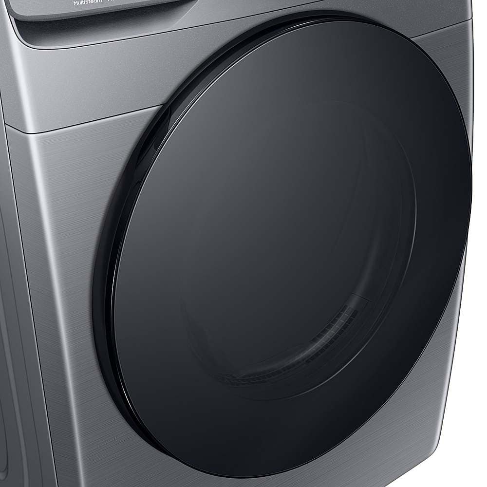 Samsung - 7.5 Cu. Ft. Stackable Smart Gas Dryer with Steam Sanitize+ - Platinum