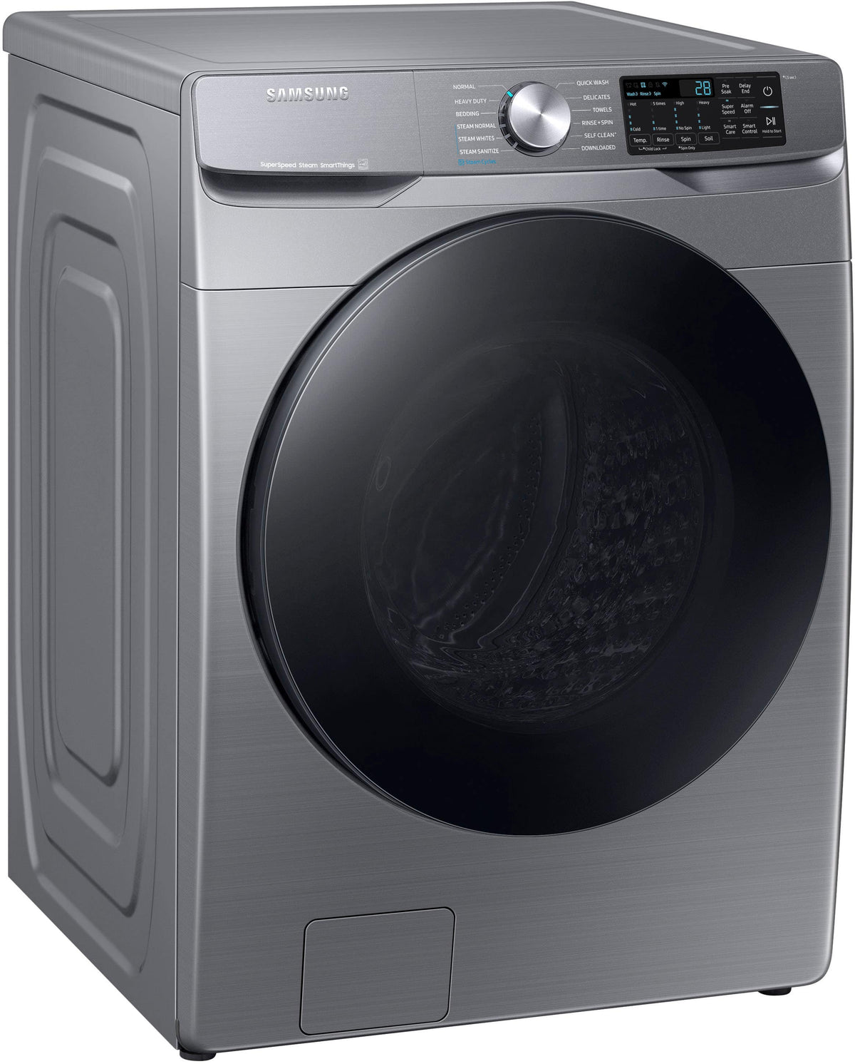 Samsung - 4.5 Cu. Ft. High-Efficiency Stackable Smart Front Load Washer with Steam and Super Speed Wash - Platinum