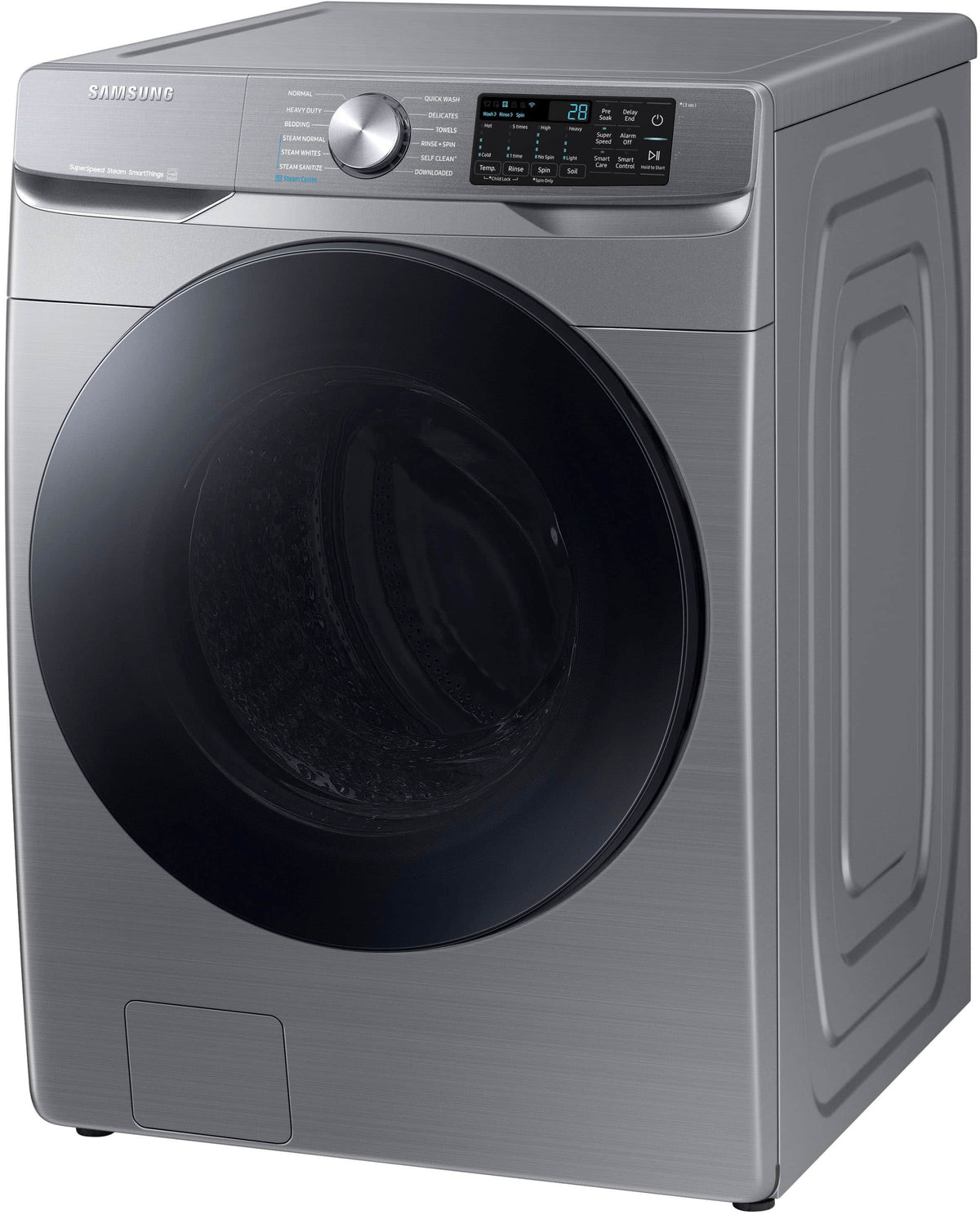 Samsung - 4.5 Cu. Ft. High-Efficiency Stackable Smart Front Load Washer with Steam and Super Speed Wash - Platinum