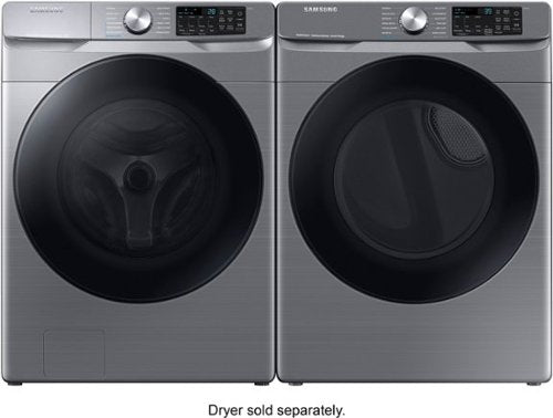 Samsung - 4.5 Cu. Ft. High-Efficiency Stackable Smart Front Load Washer with Steam and Super Speed Wash - Platinum