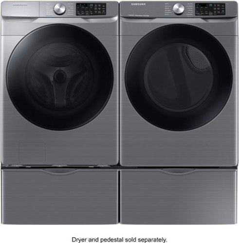 Samsung - 4.5 Cu. Ft. High-Efficiency Stackable Smart Front Load Washer with Steam and Super Speed Wash - Platinum