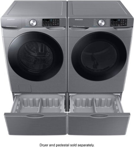 Samsung - 4.5 Cu. Ft. High-Efficiency Stackable Smart Front Load Washer with Steam and Super Speed Wash - Platinum