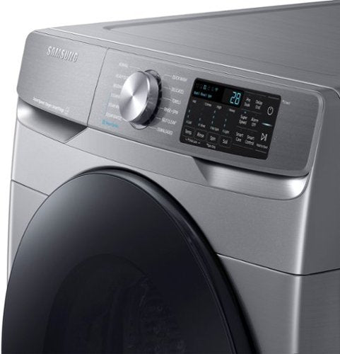 Samsung - 4.5 Cu. Ft. High-Efficiency Stackable Smart Front Load Washer with Steam and Super Speed Wash - Platinum