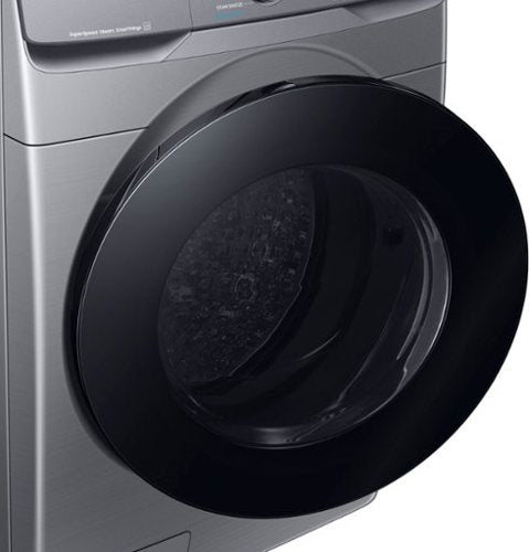 Samsung - 4.5 Cu. Ft. High-Efficiency Stackable Smart Front Load Washer with Steam and Super Speed Wash - Platinum