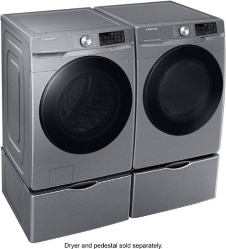 Samsung - 4.5 Cu. Ft. High-Efficiency Stackable Smart Front Load Washer with Steam and Super Speed Wash - Platinum