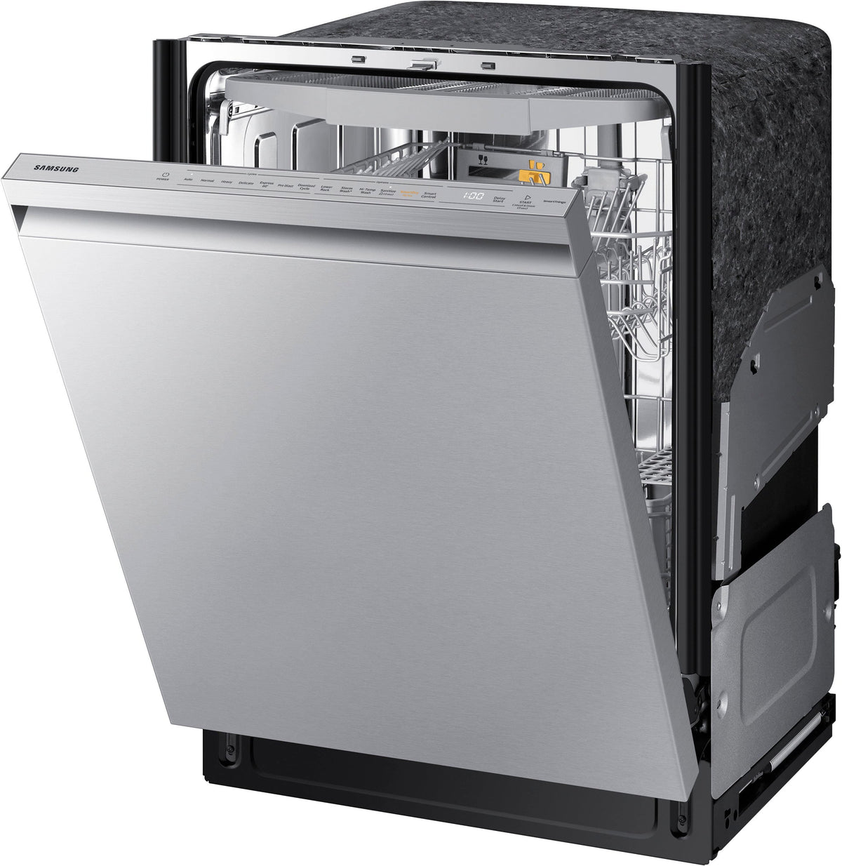 Samsung - 24" AutoRelease Dry Smart Built-In Stainless Steel Tub Dishwasher with 3rd Rack, StormWash+, 42 dBA - Stainless Steel