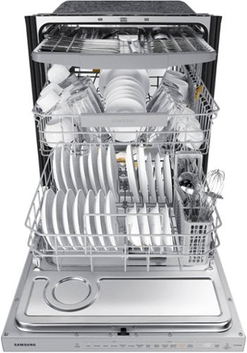 Samsung - 24" AutoRelease Dry Smart Built-In Stainless Steel Tub Dishwasher with 3rd Rack, StormWash+, 42 dBA - Stainless Steel