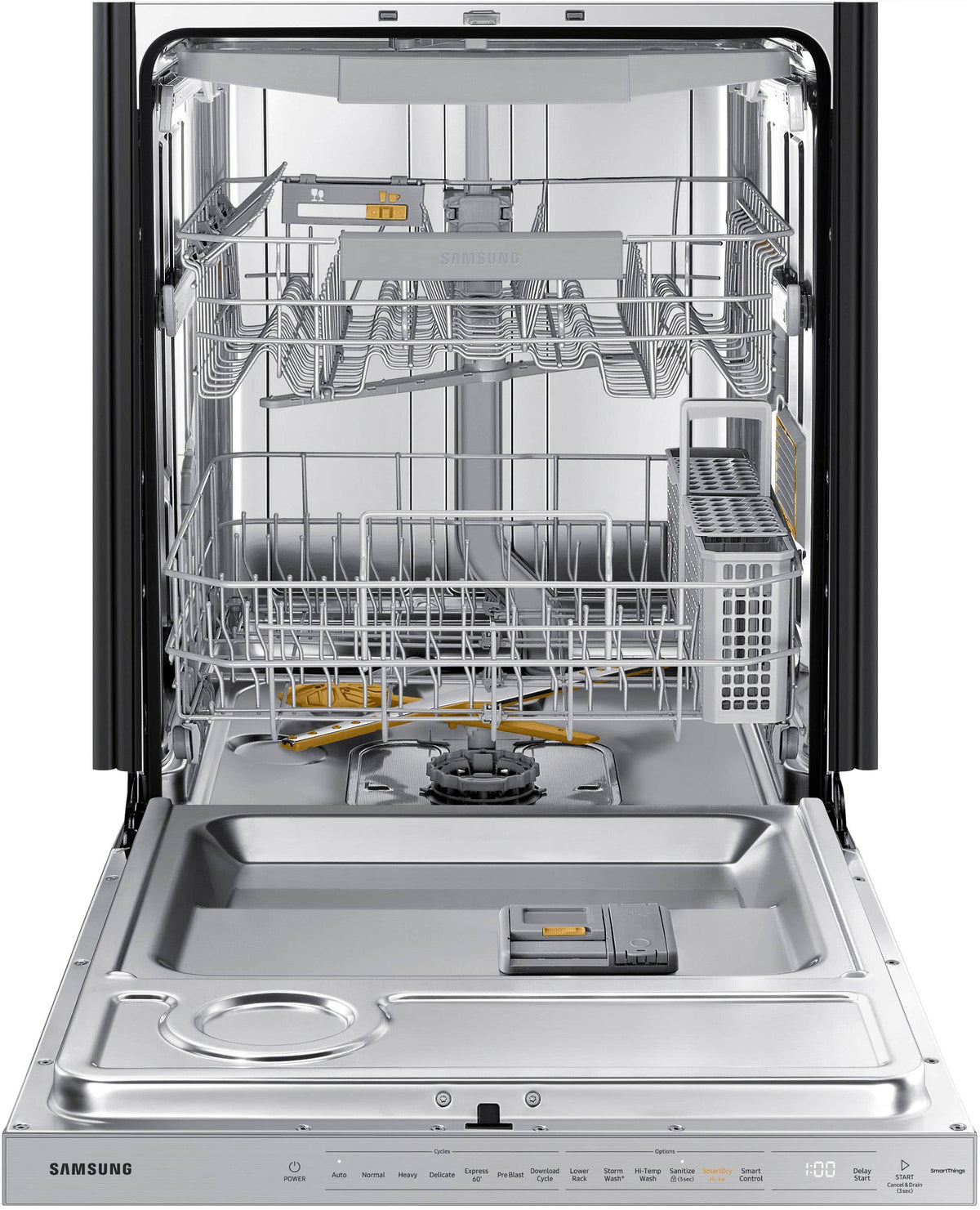 Samsung - 24" AutoRelease Dry Smart Built-In Stainless Steel Tub Dishwasher with 3rd Rack, StormWash+, 42 dBA - Stainless Steel