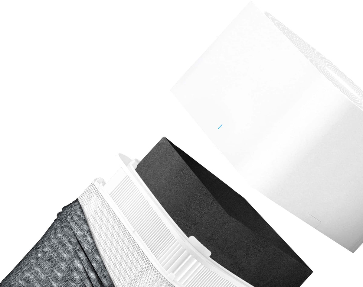 Blueair - Blue Pure 211+ Auto Replacement Filter, AHAM Certified HEPASilent Dual Filtration, Carbon Filter - White