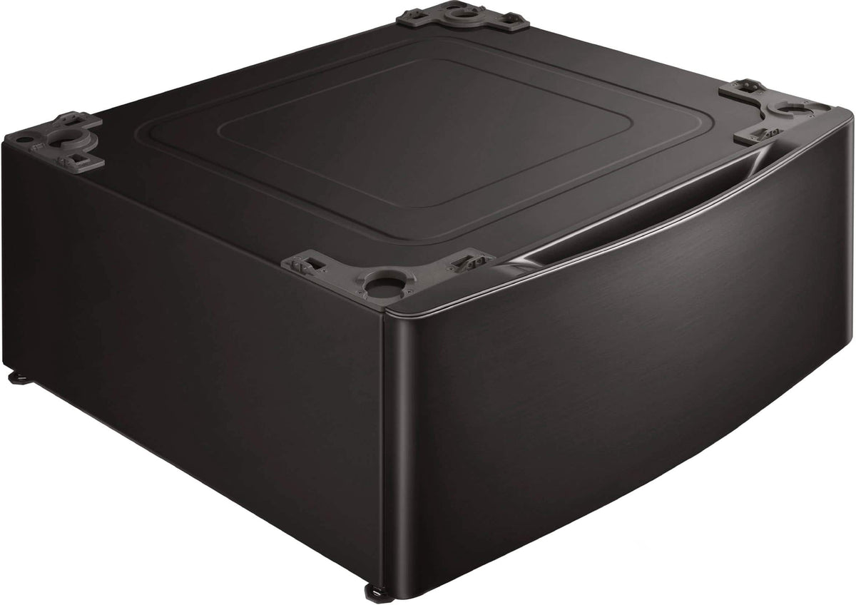 29-in Wide Laundry Pedestal with Storage Drawer for select LG Stackable Washers and Dryers - Black Steel