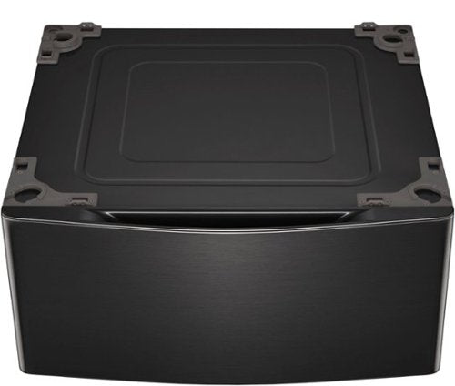29-in Wide Laundry Pedestal with Storage Drawer for select LG Stackable Washers and Dryers - Black Steel