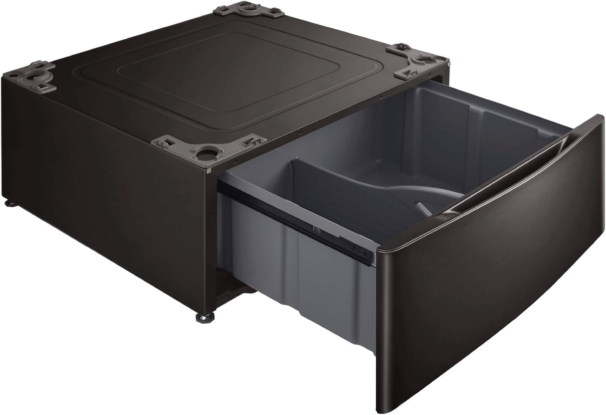 29-in Wide Laundry Pedestal with Storage Drawer for select LG Stackable Washers and Dryers - Black Steel