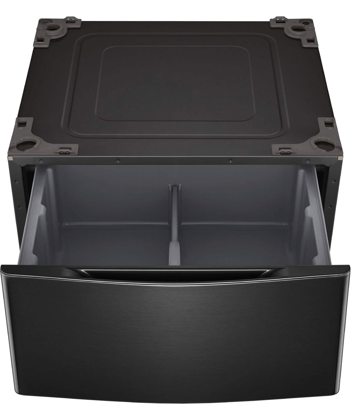 29-in Wide Laundry Pedestal with Storage Drawer for select LG Stackable Washers and Dryers - Black Steel