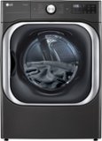 LG - 9.0 Cu. Ft. Stackable Smart Gas Dryer with Steam and Built-In Intelligence - Black Steel