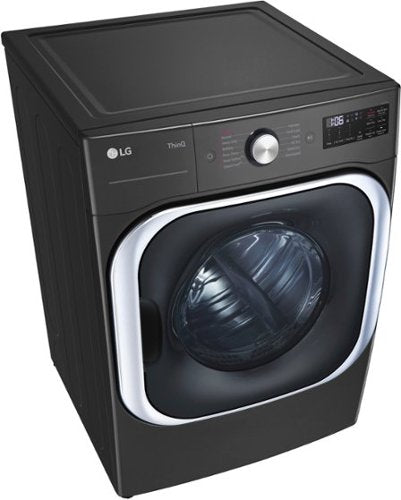LG - 9.0 Cu. Ft. Stackable Smart Gas Dryer with Steam and Built-In Intelligence - Black Steel