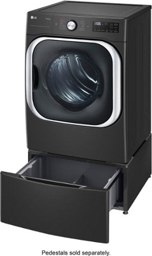 LG - 9.0 Cu. Ft. Stackable Smart Gas Dryer with Steam and Built-In Intelligence - Black Steel