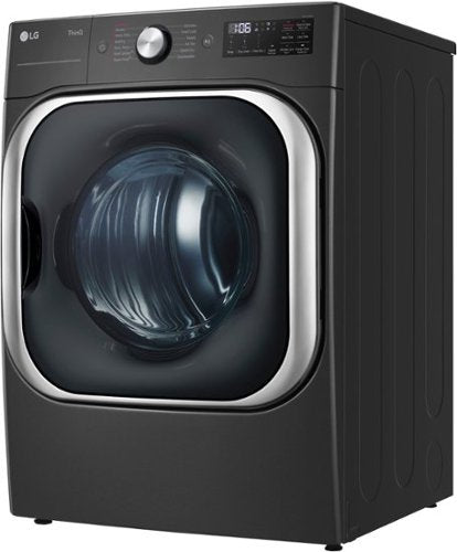 LG - 9.0 Cu. Ft. Stackable Smart Gas Dryer with Steam and Built-In Intelligence - Black Steel