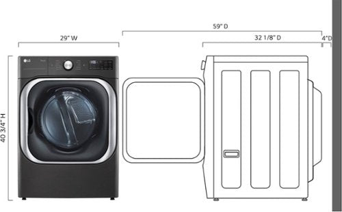LG - 9.0 Cu. Ft. Stackable Smart Gas Dryer with Steam and Built-In Intelligence - Black Steel