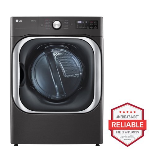 LG - 9.0 Cu. Ft. Stackable Smart Gas Dryer with Steam and Built-In Intelligence - Black Steel