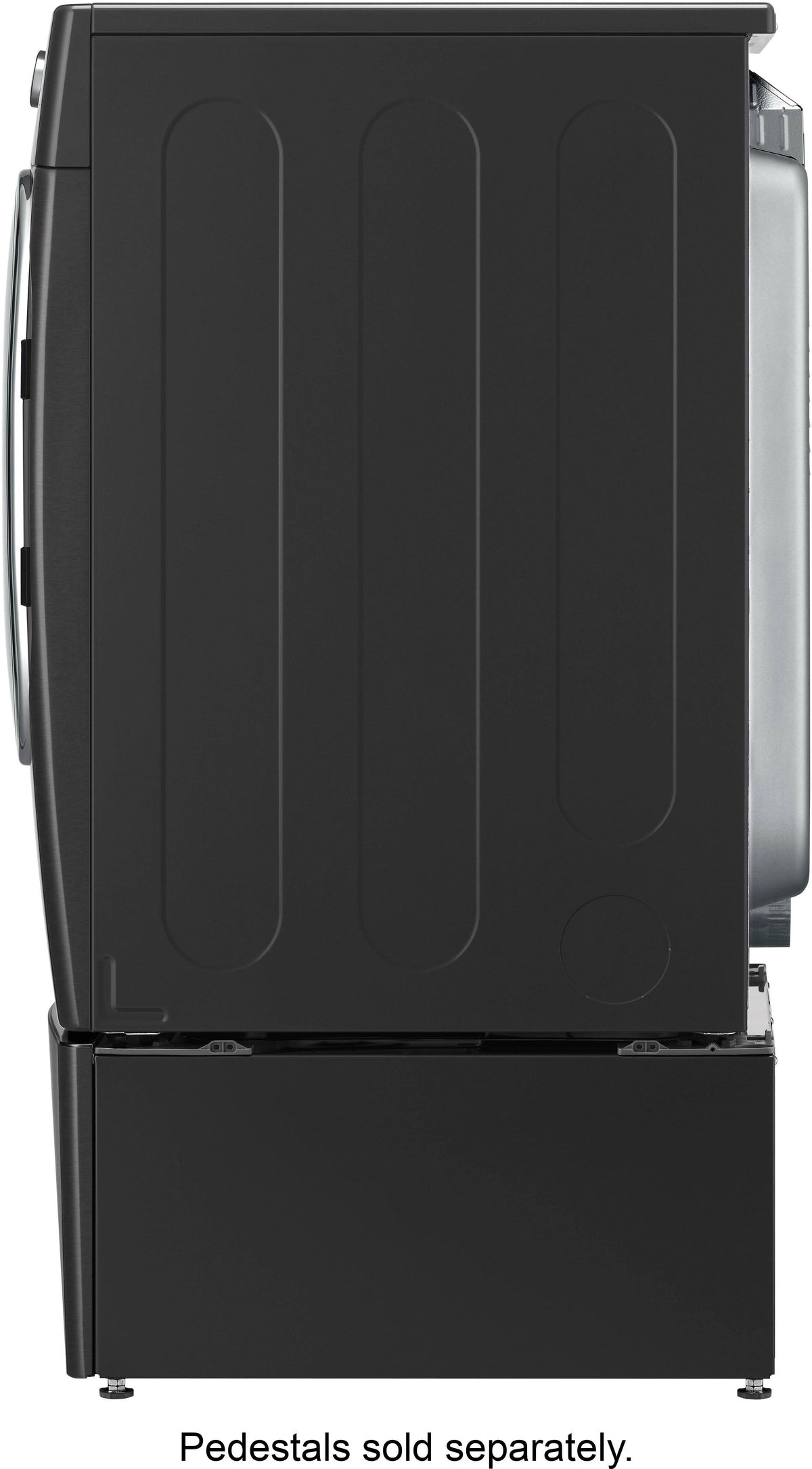 LG - 9.0 Cu. Ft. Stackable Smart Gas Dryer with Steam and Built-In Intelligence - Black Steel