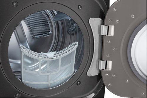 LG - 9.0 Cu. Ft. Stackable Smart Gas Dryer with Steam and Built-In Intelligence - Black Steel