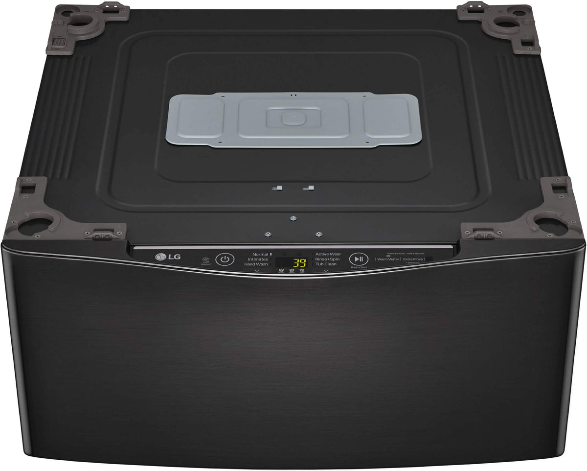 LG - SideKick 1.0 Cu. Ft. High-Efficiency Pedestal Washer with 3-Motion Technology - Black Steel