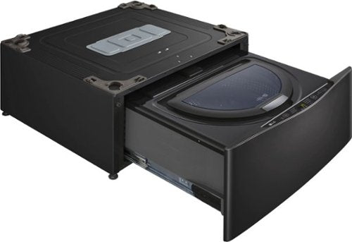 LG - SideKick 1.0 Cu. Ft. High-Efficiency Pedestal Washer with 3-Motion Technology - Black Steel