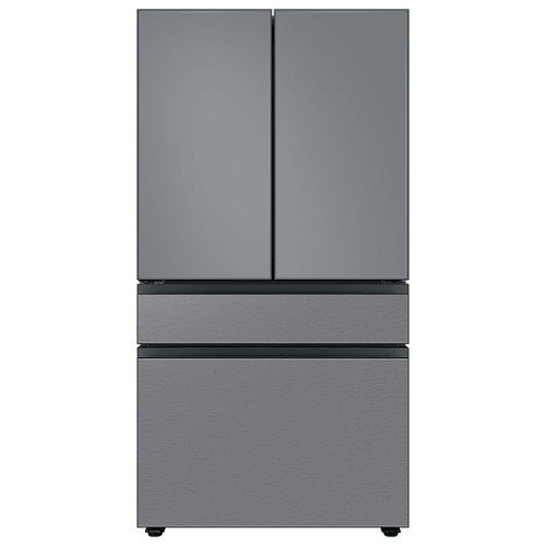 Samsung - Bespoke 4-Door French Door Refrigerator Panel - Middle Panel - Stainless Steel