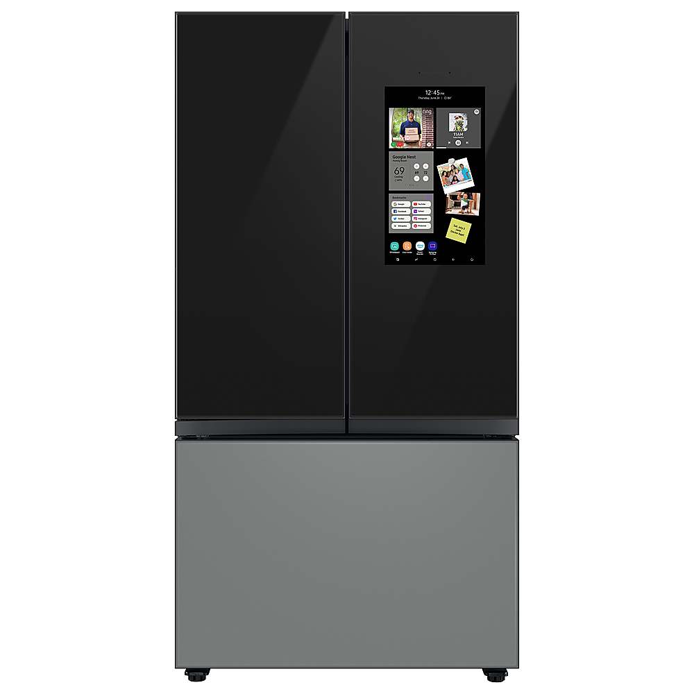 Samsung - Bespoke 3-Door French Door Refrigerator panel - Top Panel - Charcoal Glass