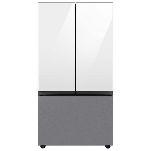 Samsung - Bespoke 3-Door French Door Refrigerator panel - Bottom Panel - Stainless Steel
