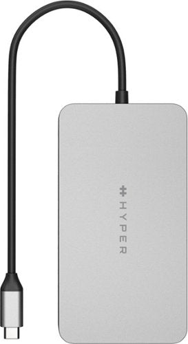 Hyper - HyperDrive Dual 10 Port USB-C Hub, 4K HDMI, Ethernet, 1 USB-C, 2 USB-A, microSD/SD, travel dock for M1/M2/M3 MacBook - Gray