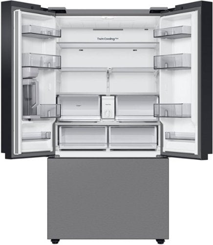 Samsung - 36 in. Wide BESPOKE 24 cu. ft. 3-Door French Door Counter Depth Smart Refrigerator with AutoFill Water Pitcher - Stainless Steel
