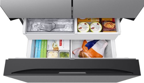Samsung - 36 in. Wide BESPOKE 24 cu. ft. 3-Door French Door Counter Depth Smart Refrigerator with AutoFill Water Pitcher - Stainless Steel