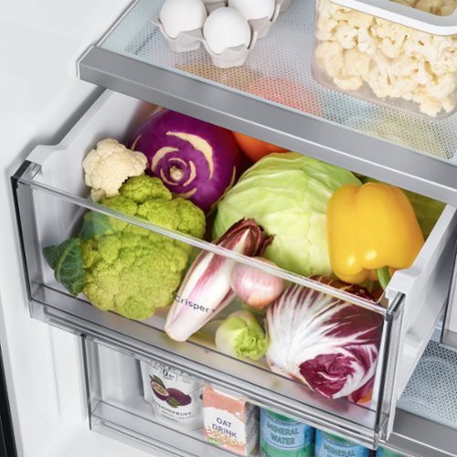 Samsung - 36 in. Wide BESPOKE 24 cu. ft. 3-Door French Door Counter Depth Smart Refrigerator with AutoFill Water Pitcher - Stainless Steel