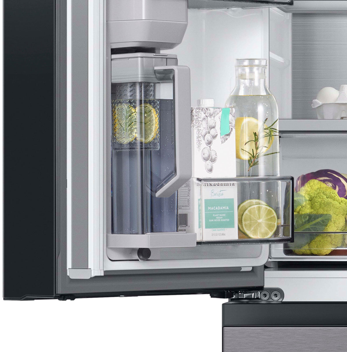 Samsung - 36 in. Wide BESPOKE 23 cu. ft. 4-Door French Door Counter Depth Smart Refrigerator with AutoFill Water Pitcher - Stainless Steel